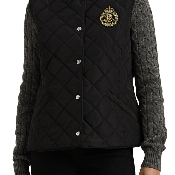 Lauren Ralph Lauren Women's Recycled Quilt Vest W Crest 23" - Picture 7 of 10